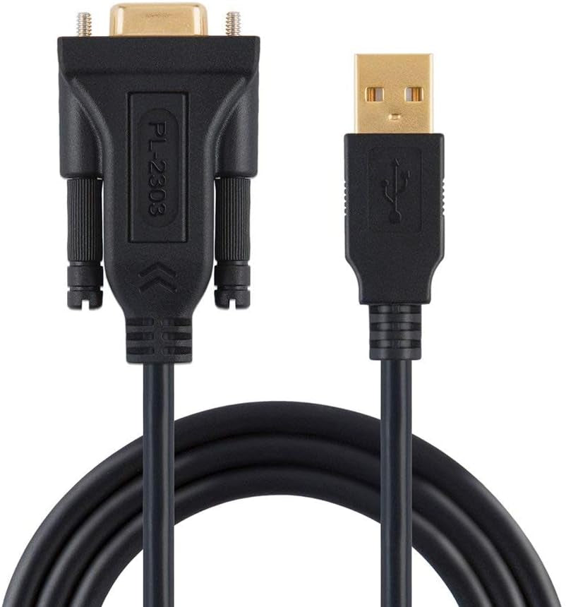 USB to RS232 Adapter with PL2303 Chipset, 6.6Ft USB 2.0 Male to RS232 Female DB9 Serial Converter Cable for Cashier Register, Modem, Scanner, Digital Cameras, Cnc,Black
