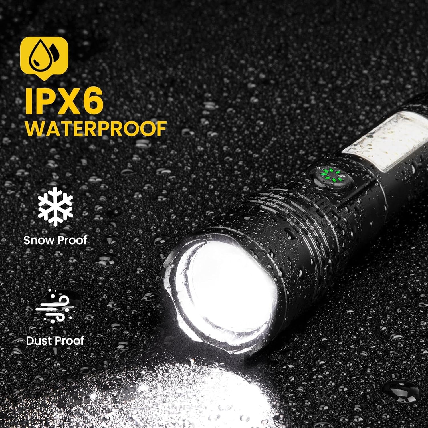Rechargeable Flashlight High Lumens,8000Lm Super Bright Flash Light with 6 Modes& Adjustable Focus, Adjustable Powerful Handheld LED Flashlight for Home Camping,Torch, Handheld Torches