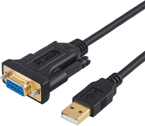 USB to RS232 Adapter with PL2303 Chipset, 6.6Ft USB 2.0 Male to RS232 Female DB9 Serial Converter Cable for Cashier Register, Modem, Scanner, Digital Cameras, Cnc,Black