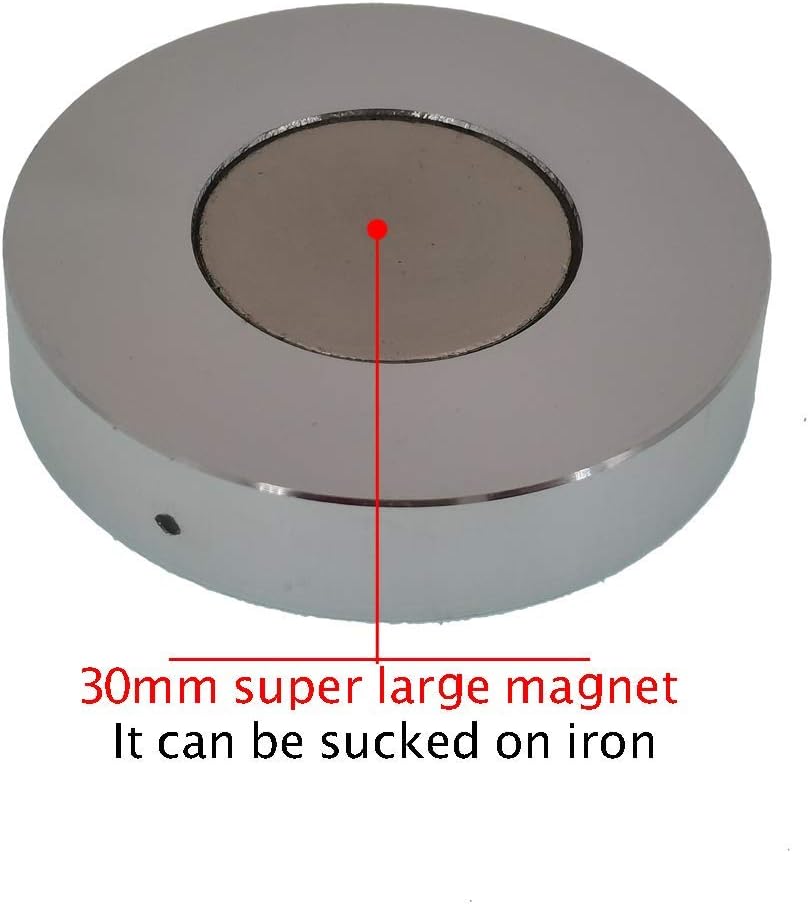 Aluminum Alloy High Precision Horizontal Bubble Universal High Precision Small Level Bubble Level Meter Circular Bubble Correction Convenient and Quick (Silver-Blue - with Magnetic-Luminous)