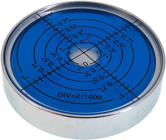6'/2Mm Point High Precision Universal Level Bubble Metal Bubble Water Leveler Cross Level Gauge Small Household (Blue Luminous Magnetic)