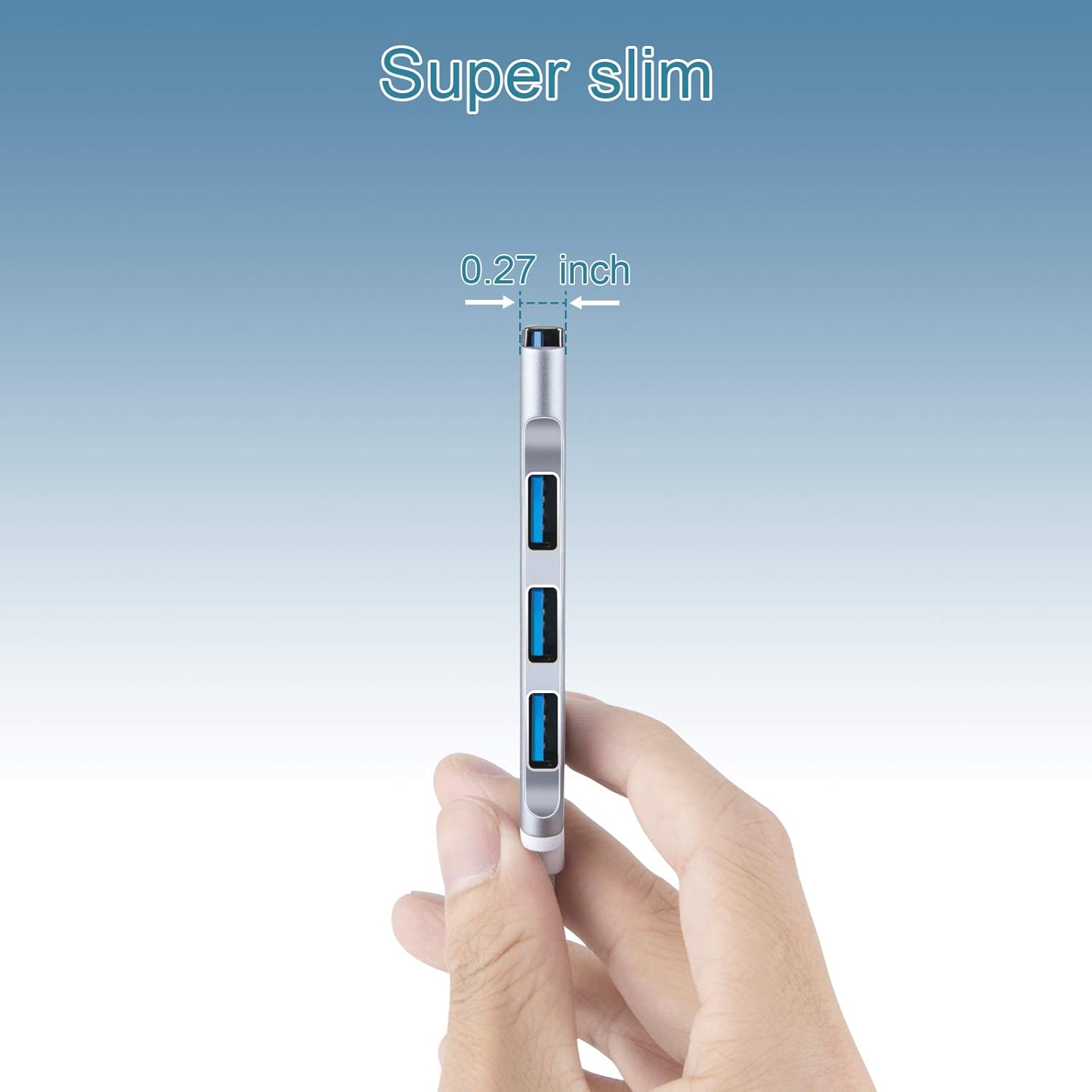 4-Port USB Hub Port Splitter: USB Port Expander - USB 3.0 Hub USB Dongle Multiport for Office Laptop PC