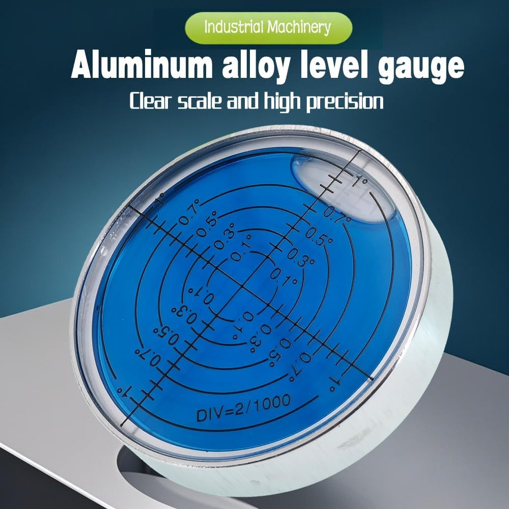 6'/2Mm Point High Precision Universal Level Bubble Metal Bubble Water Leveler Cross Level Gauge Small Household (Blue Luminous Magnetic)