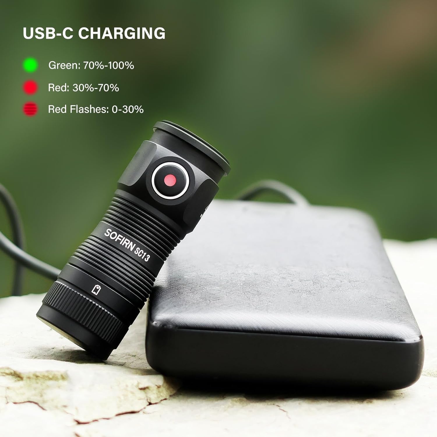 LED Small Flashlight USB C Rechargeable, SC13 Bright 1300 Lumens EDC Keychain Flashlights with IPX8 Waterproof, Portable Key Ring Mini Flash Light for Everyday Carry Camping Hiking