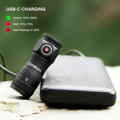 LED Small Flashlight USB C Rechargeable, SC13 Bright 1300 Lumens EDC Keychain Flashlights with IPX8 Waterproof, Portable Key Ring Mini Flash Light for Everyday Carry Camping Hiking