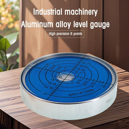6'/2Mm Point High Precision Universal Level Bubble Metal Bubble Water Leveler Cross Level Gauge Small Household (Blue Luminous Magnetic)